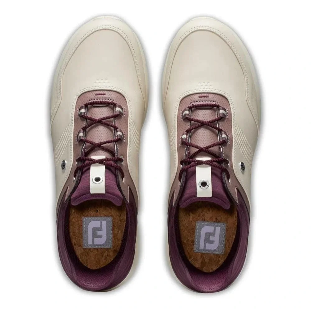 FootJoy FJ Stratos Spikeless Golf Shoes Womens 5 M Vanilla Merlot Versatrax NIB